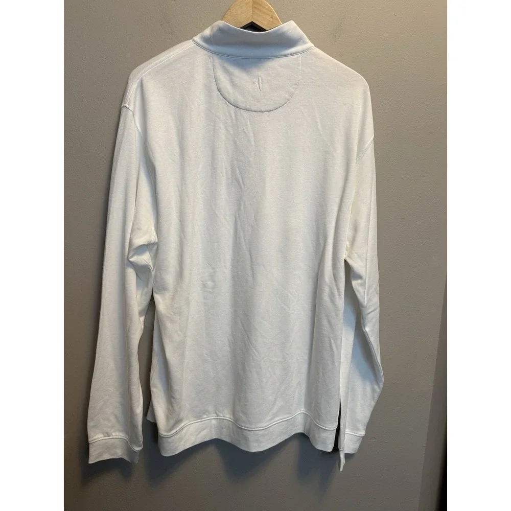 Johnnie O Sully Quarter Zip Up Pullover White Regular Fit Men's Size XL